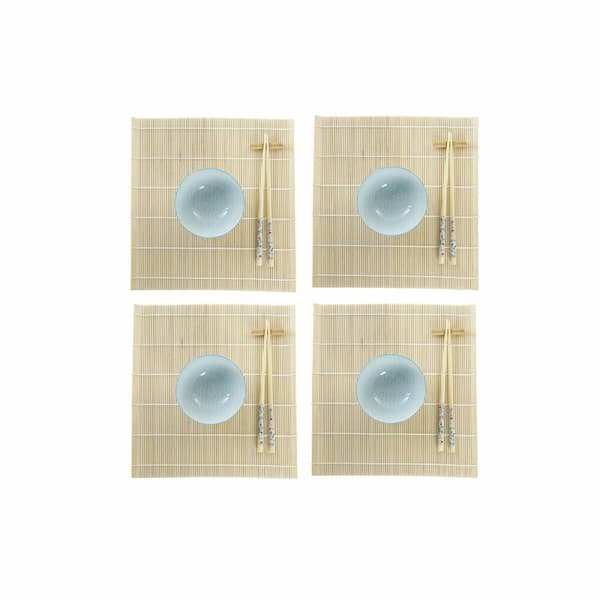Sushiset DKD Home Decor 14,5 x 14,5 x 31 cm Blå Vit Stengods Orientalisk (16 Delar)