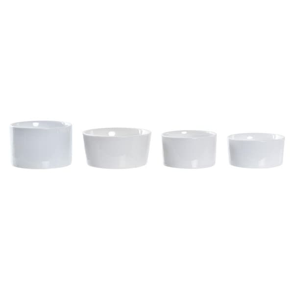 Tilltuggsset DKD Home Decor Vit/Svart Metall Bambu Stengods Loft 5 Delar 20 x 20 x 14 cm