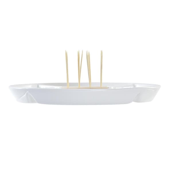 Snacksbricka DKD Home Decor Blå Naturell Bambu Stengods Medelhavs 23,5 x 23,5 x 7 cm