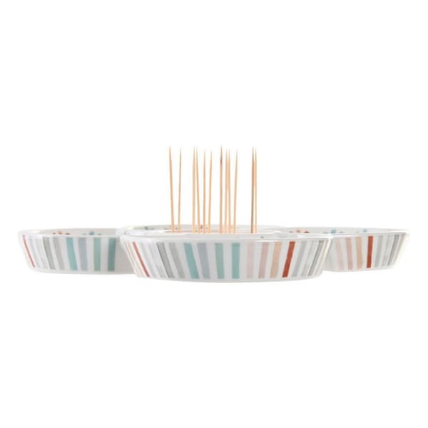 Snacksbricka DKD Home Decor Multicolour 22 x 22 x 3 cm Stengods