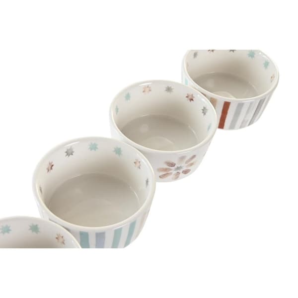 Snacksbricka DKD Home Decor 19,7 x 19,7 x 1 cm Multicolour Stengods