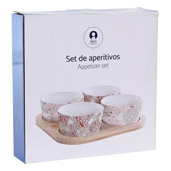 Snacksbricka DKD Home Decor 19,7 x 19,7 x 1 cm Grön Stengods