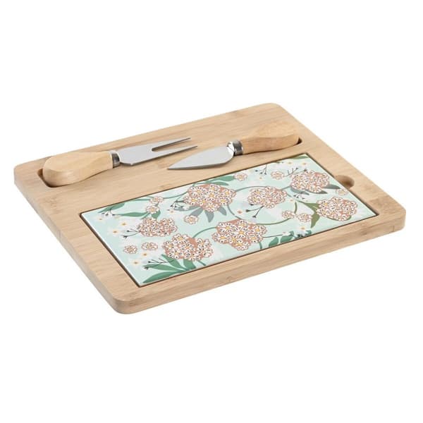 Snacksbricka DKD Home Decor 24,5 x 20 x 1,2 cm Beige Grön Stengods