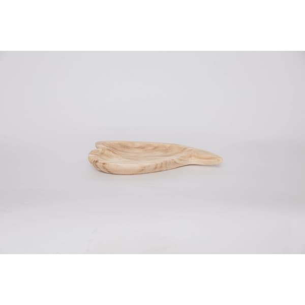 Snacksbricka DKD Home Decor Ljusbrun Naturell Hjärta Tropiskt 35 x 24 x 4 cm