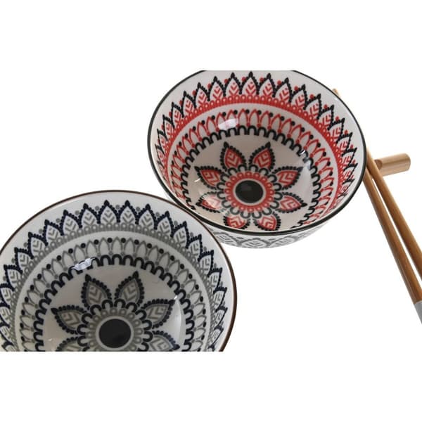 Sushiset DKD Home Decor 30 x 21 x 7 cm Multicolour Mandala Stengods Orientalisk (6 Delar)