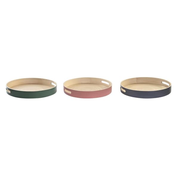 Bricka DKD Home Decor 38 x 38 x 5,5 cm (3 Delar)