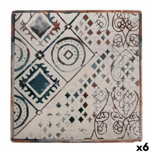 Platt skål La Mediterránea Grecia Porslin 24 x 24 x 2 cm (6 antal)