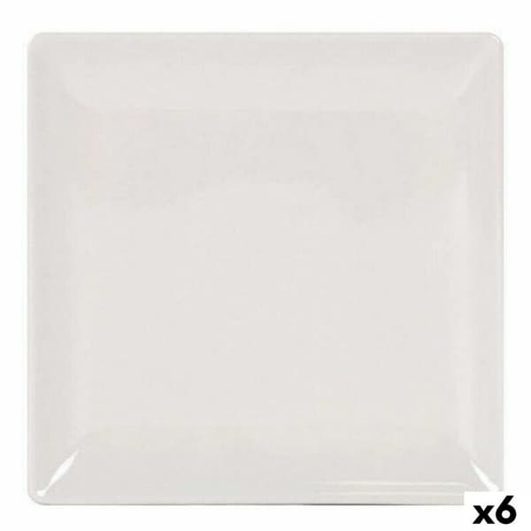 Platt skål La Mediterránea Elite Stengods Elfenben 21 x 21 x 2 cm (6 antal) (21 cm)