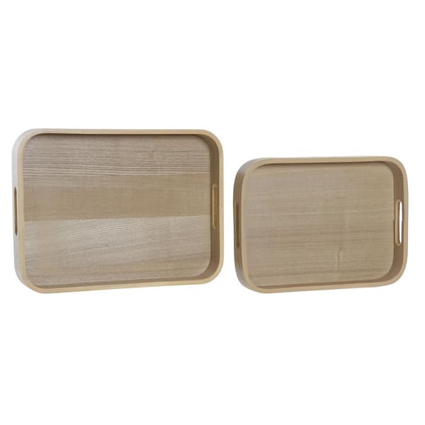 Snacksbricka DKD Home Decor Naturell Skandinavisk 40 x 30 x 5,5 cm (2 antal)