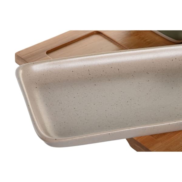 Tilltuggsset DKD Home Decor 24 x 23,5 x 1,5 cm Porslin Multicolour Bambu 6 Delar Skandinavisk