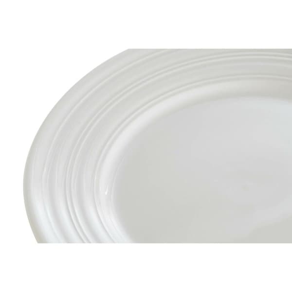 Platt skål DKD Home Decor Vit Porslin 19 x 19 x 2 cm