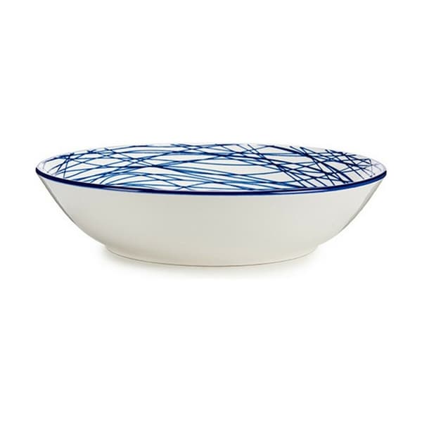 Djup tallrik Ränder Porslin Blå Vit 6 antal (20 x 4,7 x 20 cm)