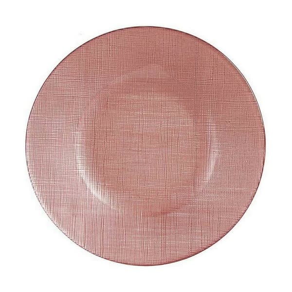 Platt skål Vivalto 323921P-3 Rosa Glas 21 x 2 x 21 cm (6 antal)