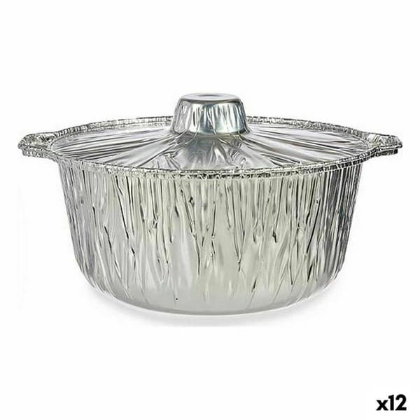 Uppsättning av köksfat Disponibel Panna Med lock Aluminium 29 x 26 x 12 cm (12 antal)