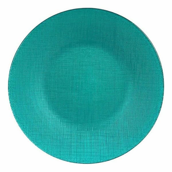 Platt skål Vivalto 323928P Turkos Glas 27,5 x 2 x 27,5 cm (6 antal)