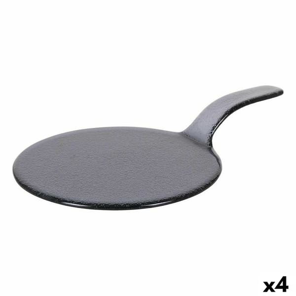 Snacksbricka Viejo Valle Svart Med handtag Glas Ø 23 x 37 cm (4 antal)