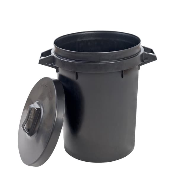 Trilanco Heavy Duty Dustbin Black 19.8 Gallons