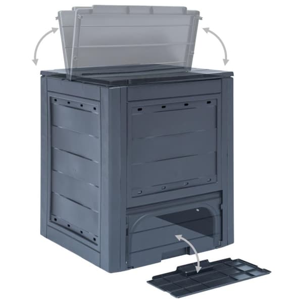 vidaXL Trädgårdskompost 3 st grå 60x60x73 cm 780 L