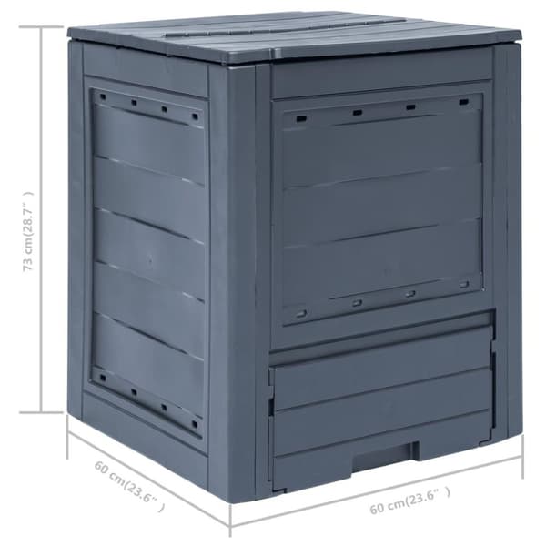 vidaXL Trädgårdskompost 3 st grå 60x60x73 cm 780 L