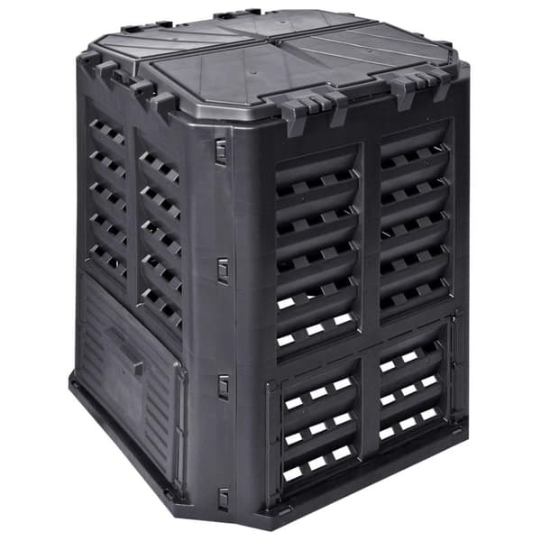 vidaXL Kompostkasse til hage svart 68,9x68,9x83,9 cm 360 L