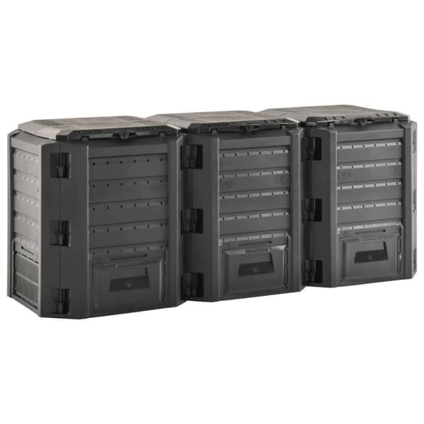 vidaXL Puutarhan kompostiastia musta 1200 l