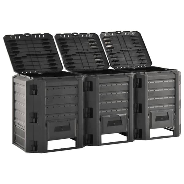 vidaXL Puutarhan kompostiastia musta 1200 l