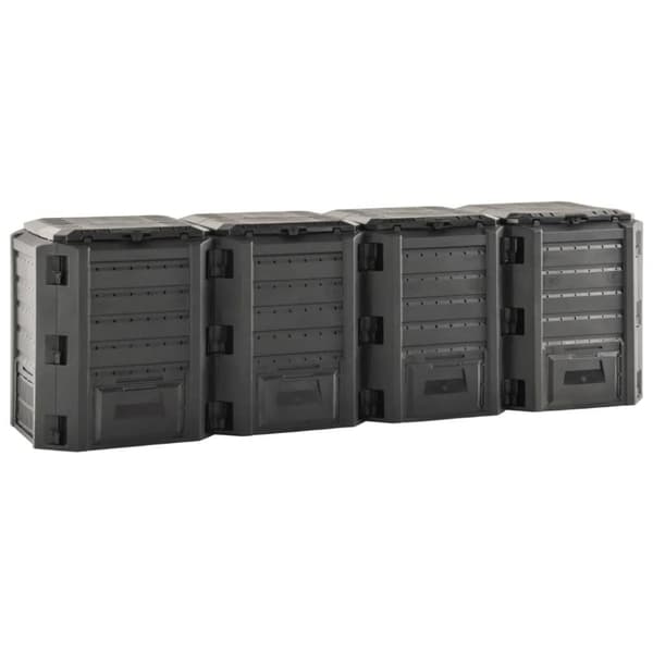 vidaXL Kompostlåda svart 1600 L