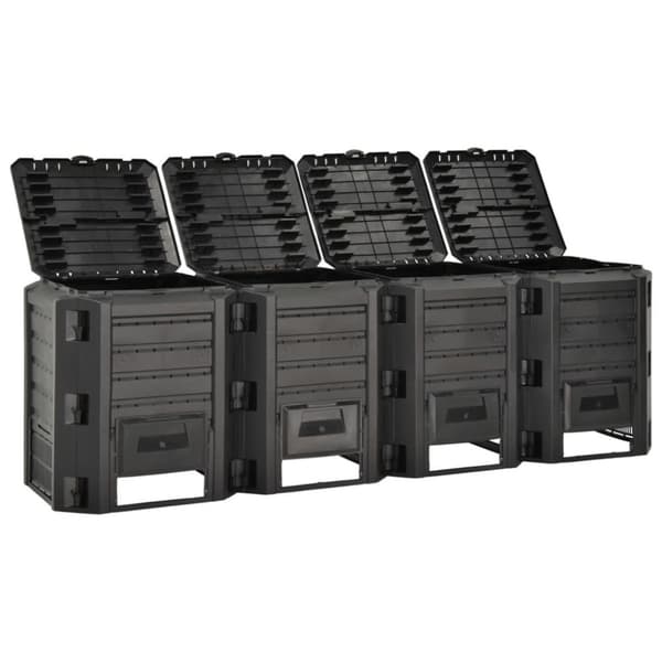 vidaXL Kompostlåda svart 1600 L