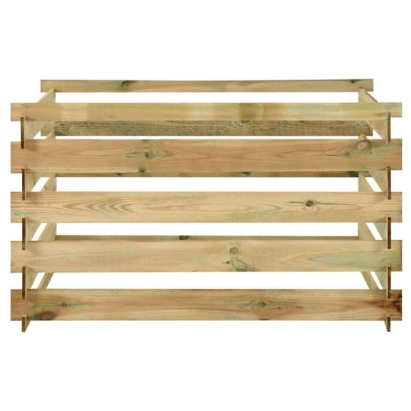 vidaXL Ribbad trädgårdskompost 120x120x70 cm impregnerad furu