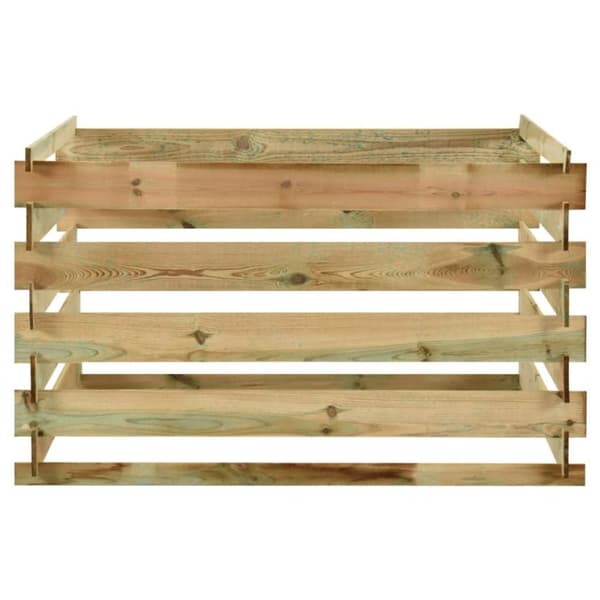 vidaXL Ribbad trädgårdskompost 120x120x70 cm impregnerad furu