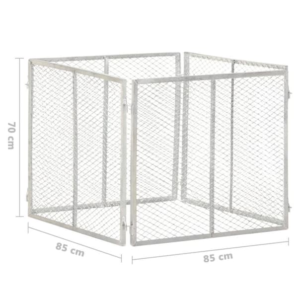 vidaXL Kompostkasse til hage 85x85x70 cm galvanisert jern