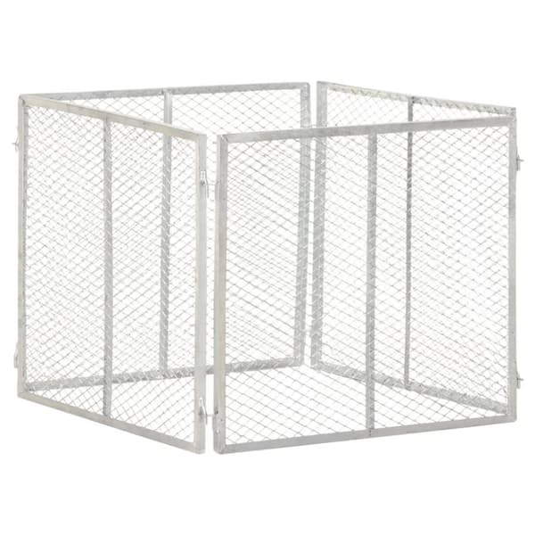 vidaXL Kompostkasse til hage 85x85x70 cm galvanisert jern