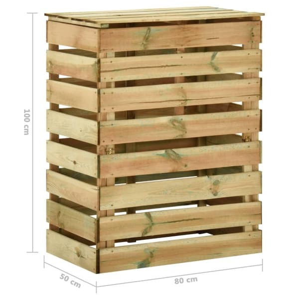vidaXL Ribbad trädgårdskompost 3 st 80x50x100 cm impregnerad furu