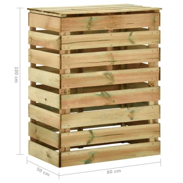 vidaXL Ribbad trädgårdskompost 4 st 80x50x100 cm impregnerad furu
