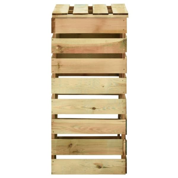 vidaXL Ribbad trädgårdskompost 2 st 80x50x100 cm impregnerad furu
