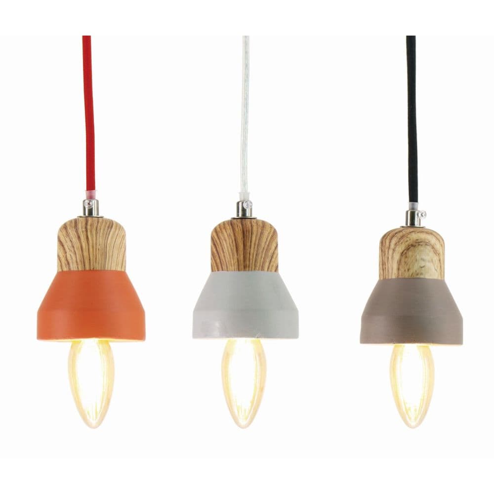 Taklampa DKD Home Decor S3021029 25W Röd Metall Cement Ljusgrå 220 V (8 x 8 x 10 cm)