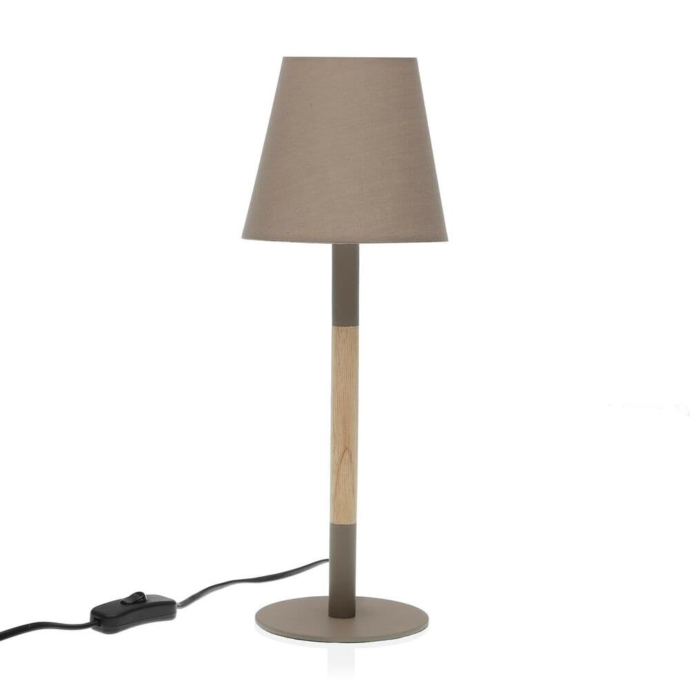 Bordslampa Versa Grå Metall Trä Järn (14 x 40 x 14 cm)