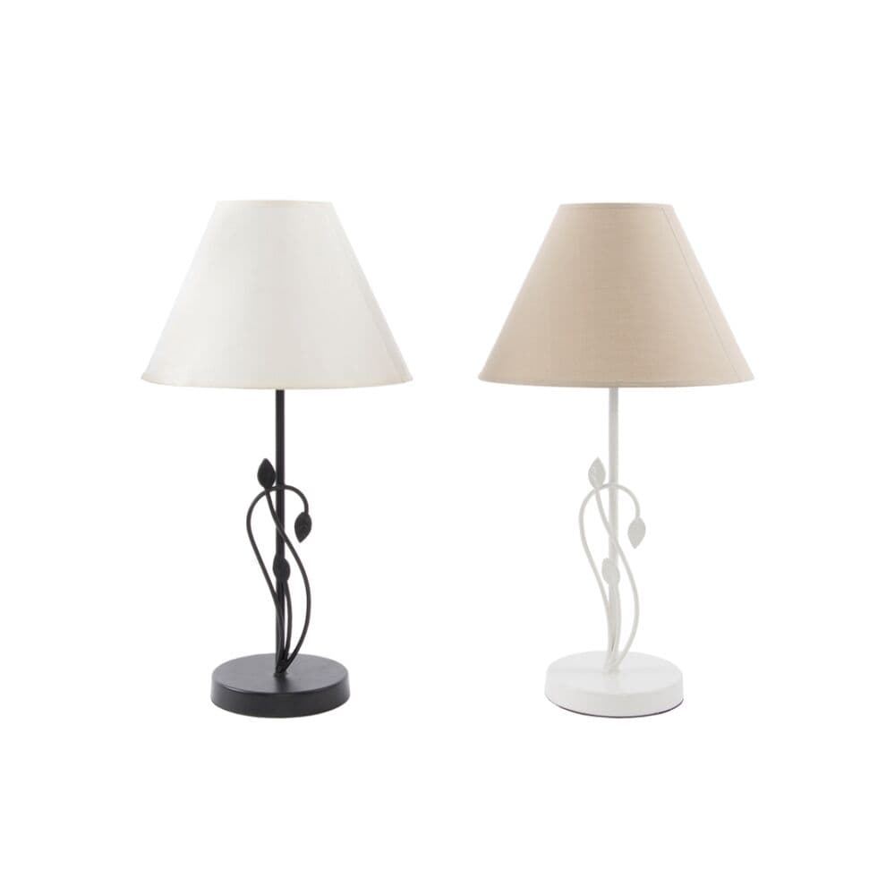 Bordslampa DKD Home Decor Svart Metall Brun Polyester Vit 220 V 40 W (25 x 45 x 45 cm) (2 pcs)