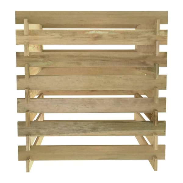vidaXL Kompostkasse med lamelldesign 90x90x90 cm impregnert furu