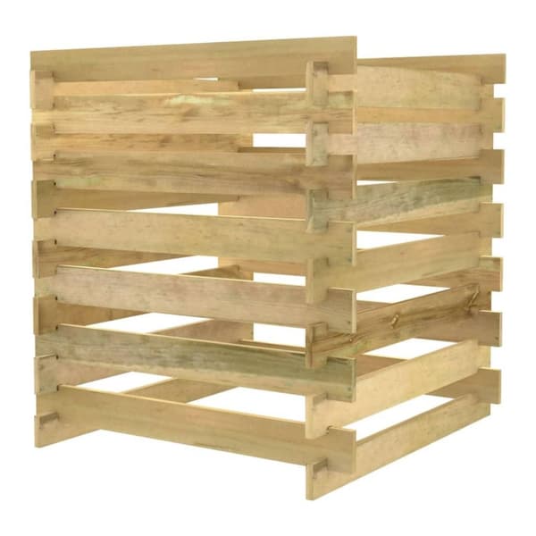 vidaXL Kompostkasse med lamelldesign 90x90x90 cm impregnert furu
