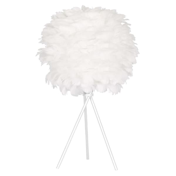 Bordlampe DKD Home Decor Hvid Metal Fjer (42 x 42 x 60 cm)