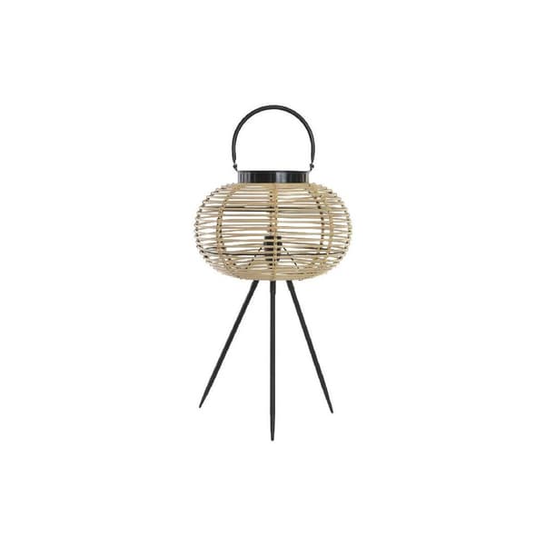 Bordlampe DKD Home Decor Sort Metal Brun Bambus (34 x 34 x 56 cm) Naturlig