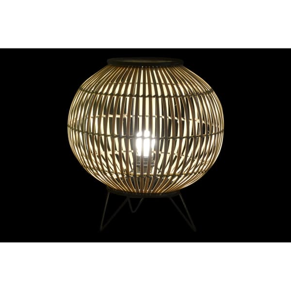 Bordslampa DKD Home Decor Svart Metall Brun Bambu (36 x 36 x 37 cm)