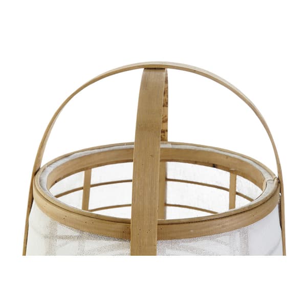 Bordslampa DKD Home Decor Vit Naturell Bambu 40 W 220 V 32 x 32 x 45,5 cm