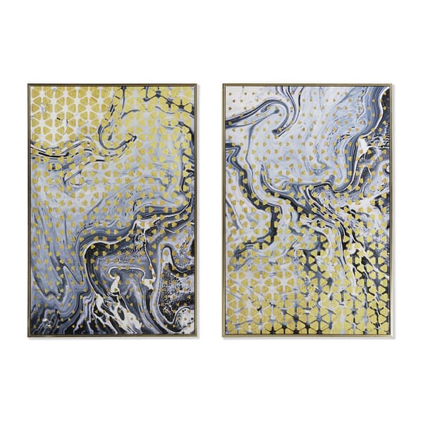 Maleri DKD Home Decor Abstrakt 60 x 3 x 90 cm Moderne Lakeret (2 enheder)