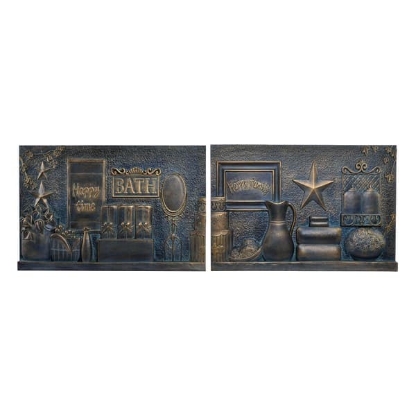 Seinäkoriste DKD Home Decor Kupari 60 x 4 x 40 cm (2 osaa) (2 pcs)