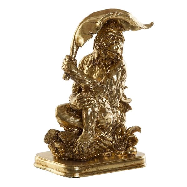 Dekorativ Figur DKD Home Decor Gyllen Harpiks Kolonial Blad av plante 16,5 x 10,6 x 22,5 cm