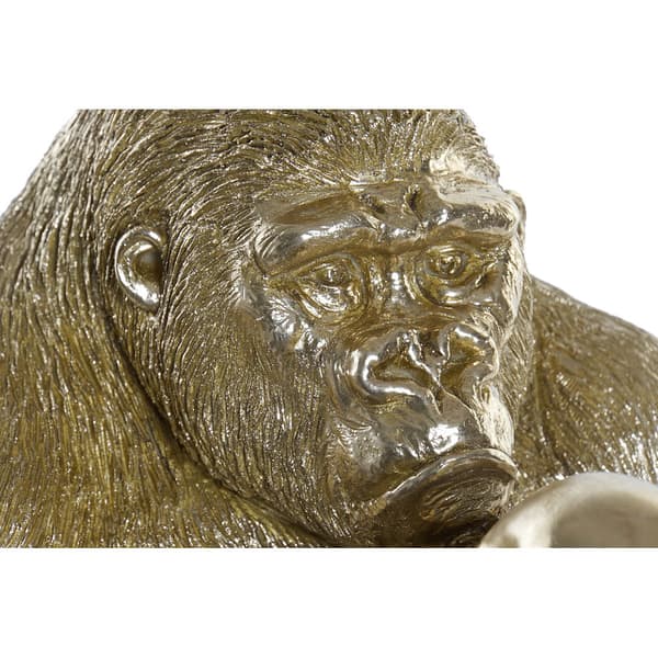 Dekorativ Figur DKD Home Decor Gyllen Harpiks Gorilla (33 x 33 x 43 cm)