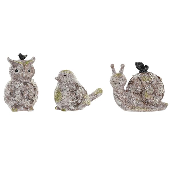 Dekorativ Figur DKD Home Decor Grønn Rosa Naturell dyr Shabby Chic 20,5 x 10 x 17 cm (3 Deler)