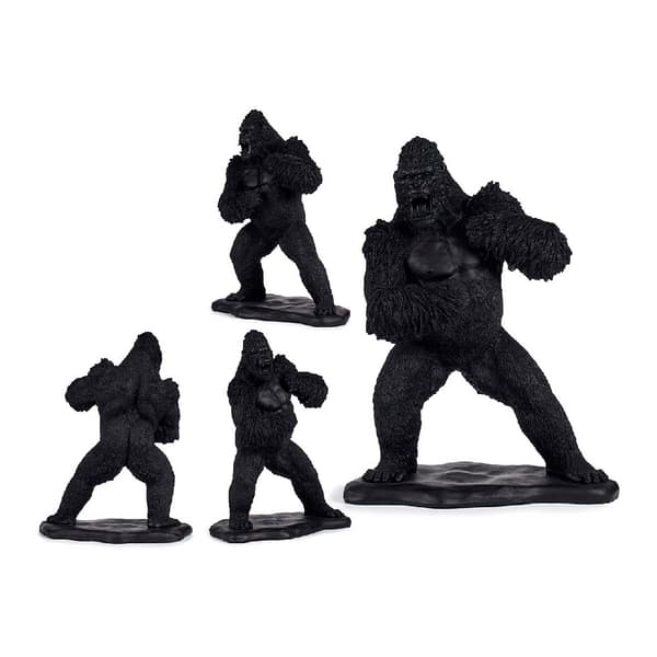 Dekorativ Figur Gorilla Svart Harpiks (25,5 x 56,5 x 43,5 cm)